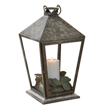 Tall Square Galvanized Lantern - Park Designs - The Fox Decor